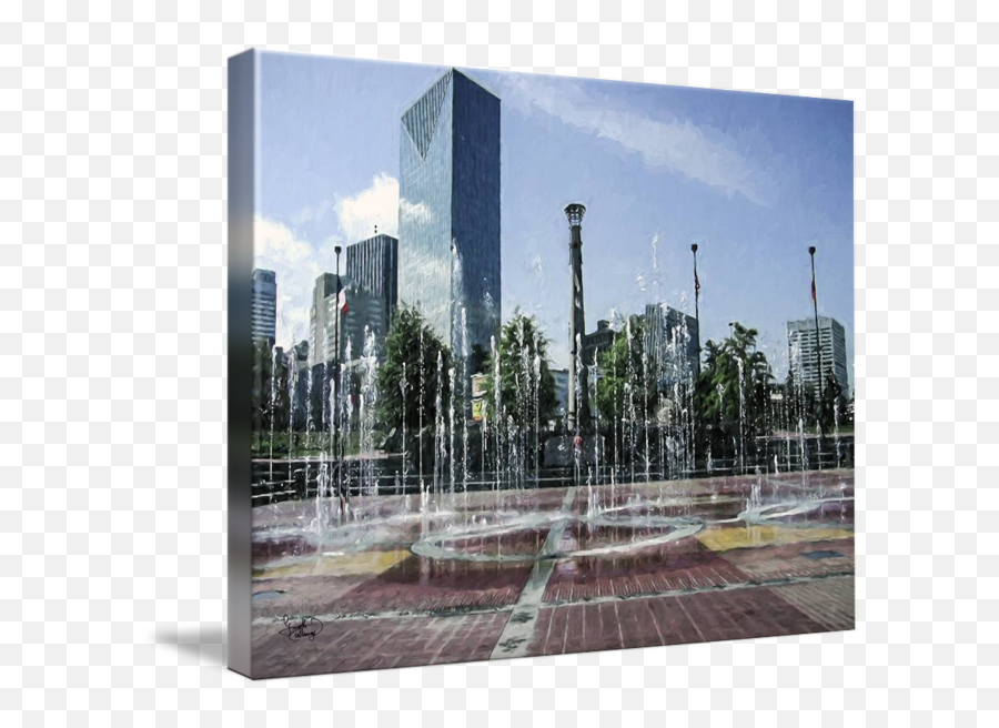 Atlanta Skyline Olympic Park Fountain By Ginette Callaway - Tower Block Png,Atlanta Skyline Png