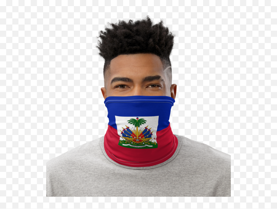 Haitian Flag Face Mask - Haiti Coat Of Arms Png,Haitian Flag Png