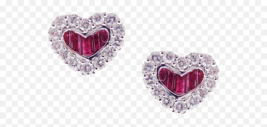 Ruby Heart Png - Adora Diamond Heart Studs Earrings Solid,Diamond Heart Png