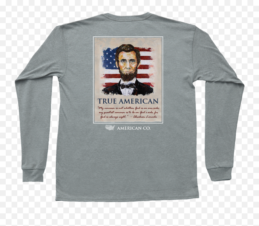 American Co Abraham Lincoln Long Sleeve Pocket Tee Png