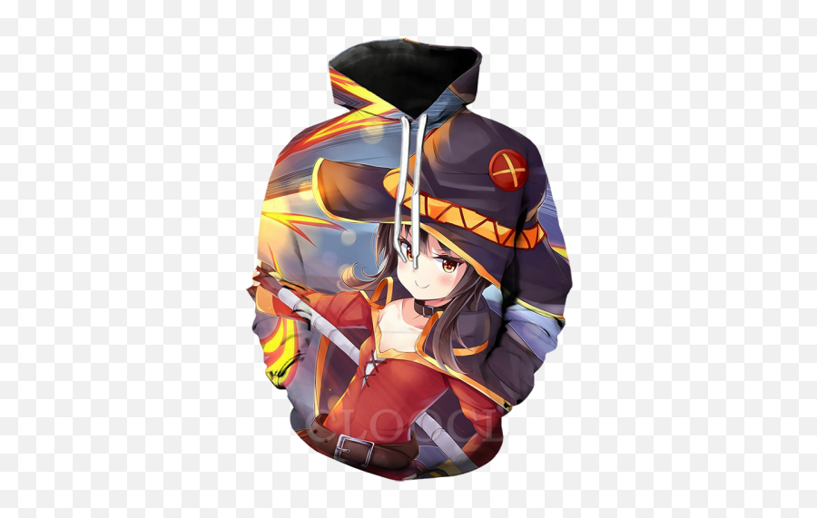 Classic Anime Girl Megumin Konosuba Hoodies 3d Print Men - Konosuba Anime Background Png,Megumin Transparent