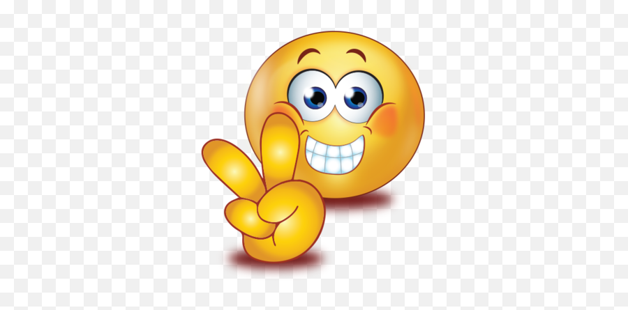 Staring With Victory Hands Emoji - Victory Emoticon Png,Facebook Comment Icon Png