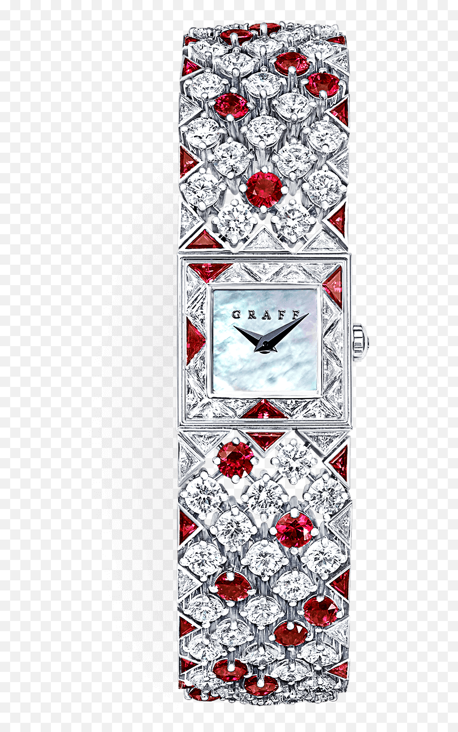Snowfall Slim Fully - Set Ruby And Diamond Graff Graff High Jewellery Watches Png,Snowfall Transparent