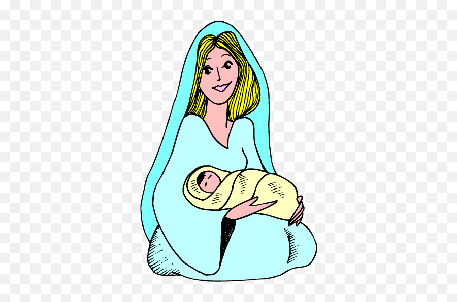 Two Hearts Design - Christmas Clipart Mary And Baby Jesus Mary Clip Art Gif Png,Mary And Baby Jesus Icon