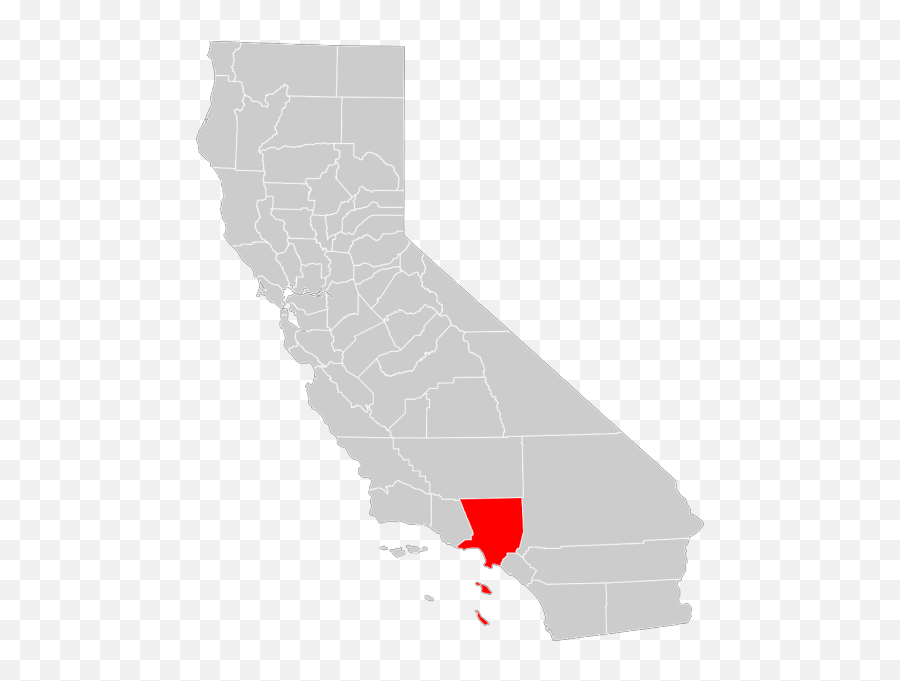 California County Map Los Angeles Highlighted Png - Los Angeles Mapa Vector,Los Angeles Icon