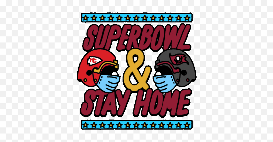 Superbowl And Stay Home Wear A Mask Sticker - Superbowl And Stay Home Superbowl Png,Superbowl Icon