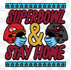 Superbowl And Stay Home Wear Mask Sticker - png