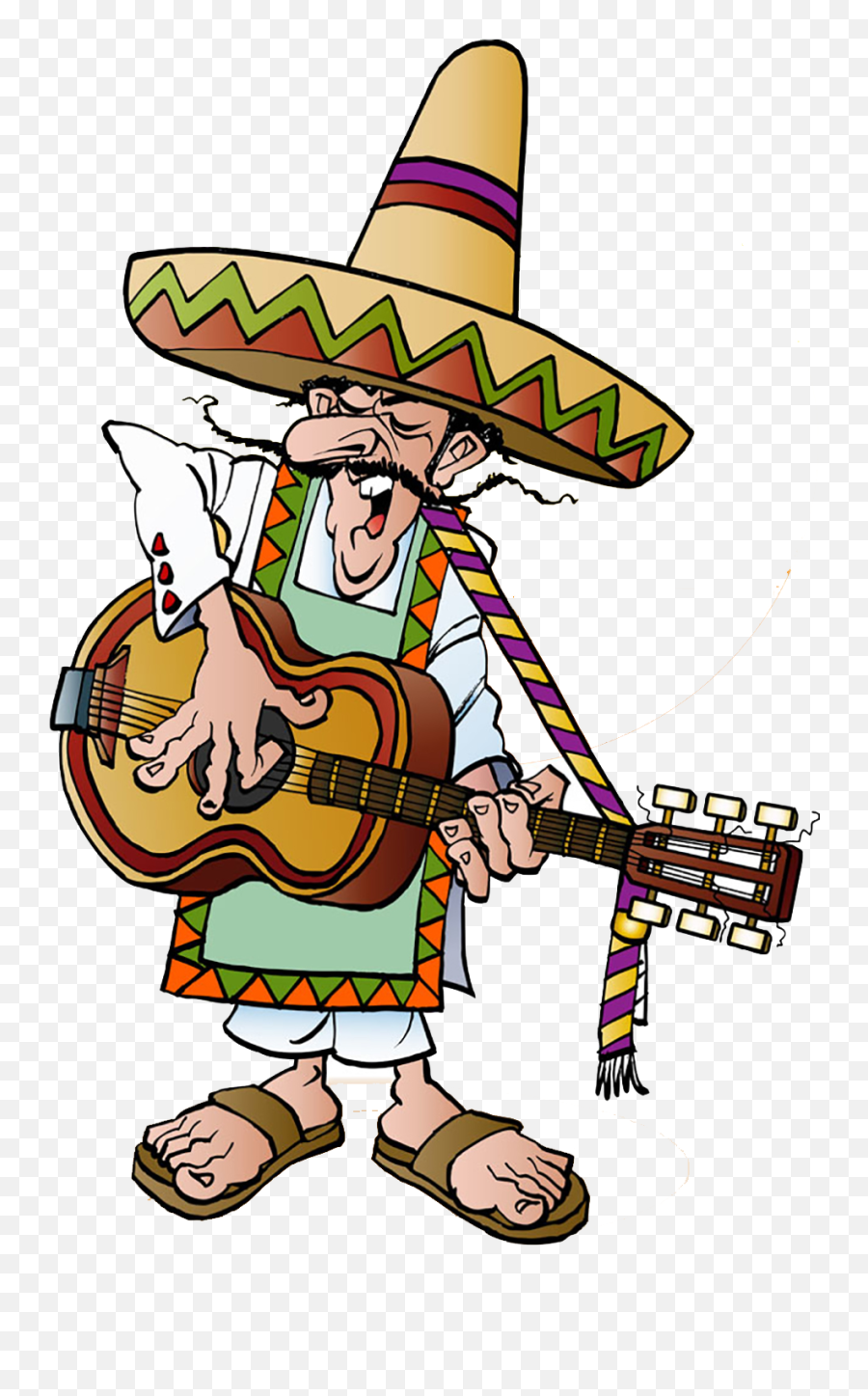 Download His Guitarist Illustration Royalty - Free Guitar Man Chanteur Mexicain Dessin Png,Man Clipart Png