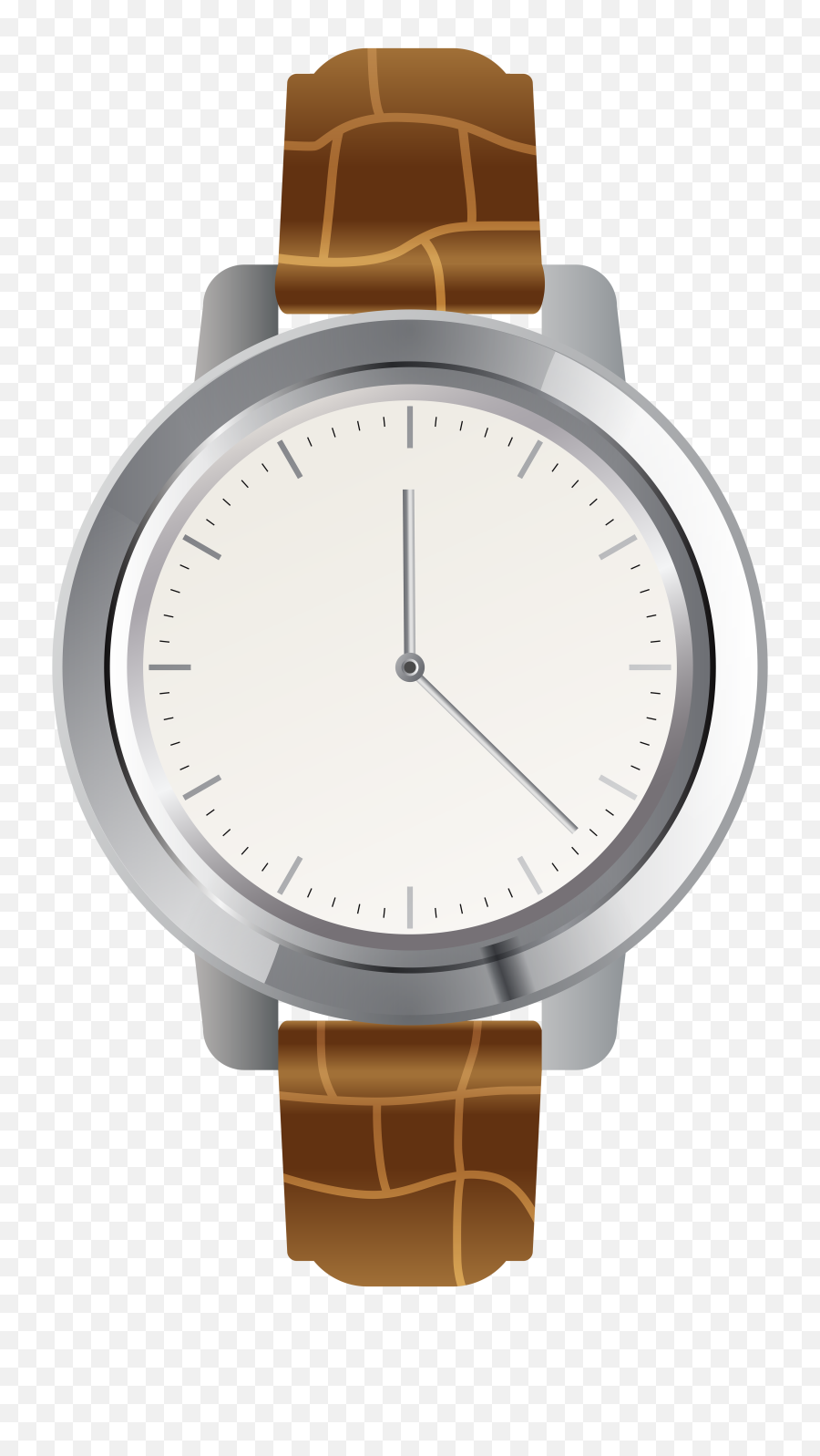 Download Brown Wrist Watch Png Clip Art - Transparent Background Watch Clipart,Watch Transparent Background