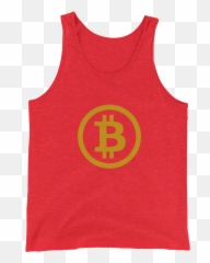Bitcoin Logo Tank - Unisex Many Colors Available Sleeveless Shirt png
