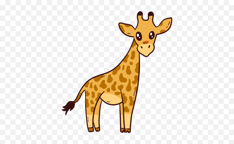 Cute Giraffe Tall Neck Tail Long - Giraffe Cartoon Transparent Png,Giraffe  Transparent Background - free transparent png images 
