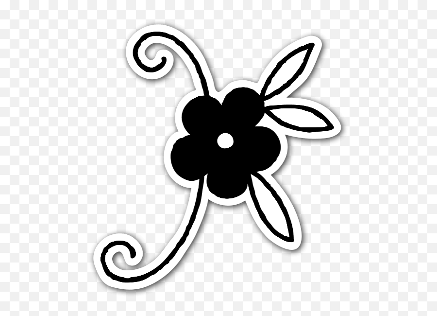 Black Flower - Stickerapp Clip Art Png,Black Flower Png