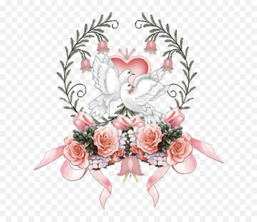 Wedding Bells Png Download - Hearts With Doves Full Size Bells Wedding Doves Clipart,Bells Png
