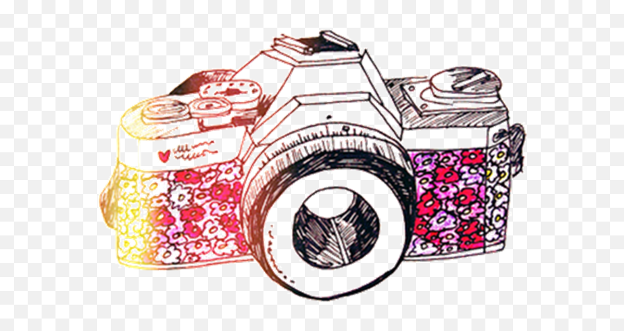 Transparent Vintage Camera - Camera Drawing Color Png,Vintage Camera Png