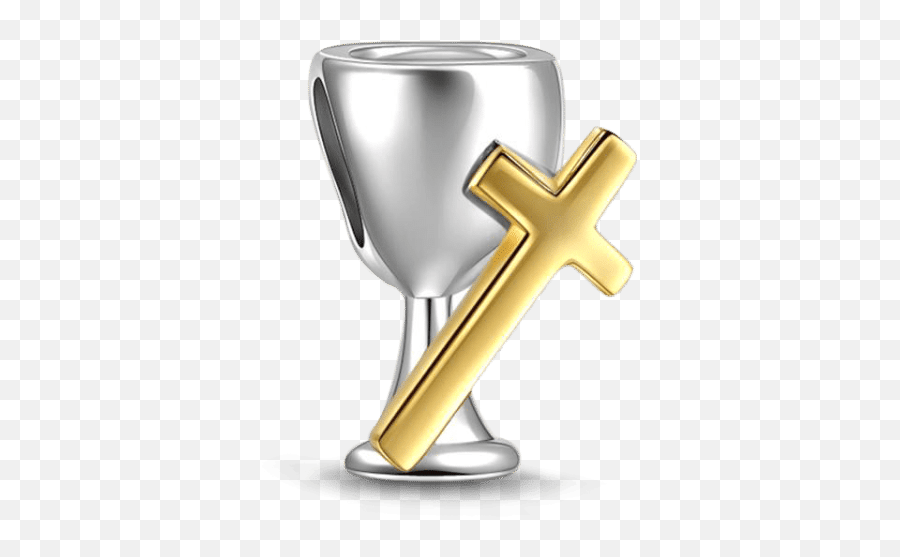 Holy Grail Charm 14k Gold Plated Silver - Gifts Cross Png,Holy Grail Png