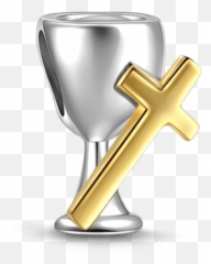 Holy Grail Charm 14k Gold Plated Silver - Gifts Cross Png,Holy Grail Png