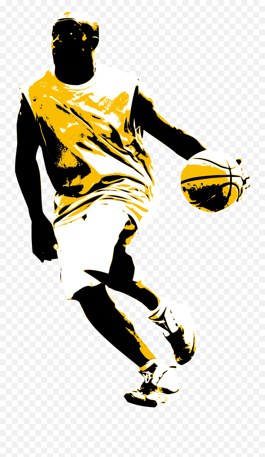 Clip Art Download Yellow Png Files - Transparent Silhouette Dunking Basketball,Basketball Clipart Png