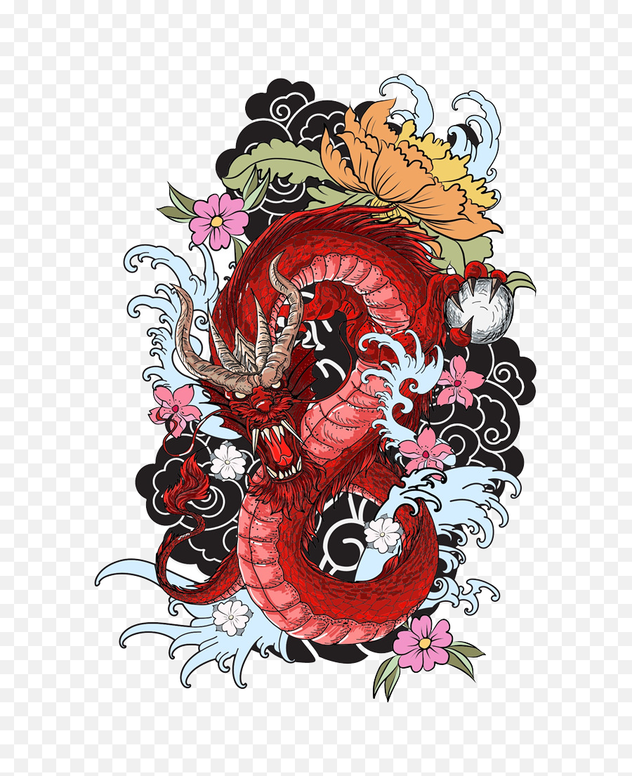Japanese Dragon Tattoos - Transparent Background Japanese Tattoo Png,Dragon  Tattoo Png - free transparent png images 