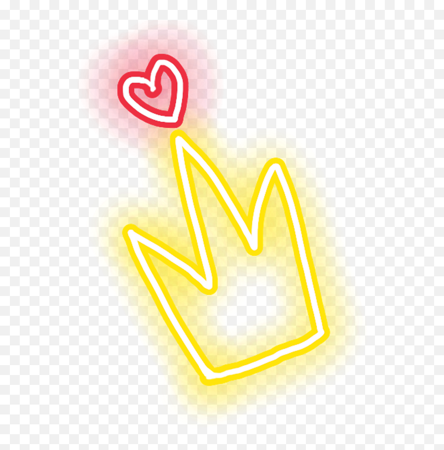 Download Glow Sticker Heart Crown - Png Glow Crown Hd,Neon Heart Png