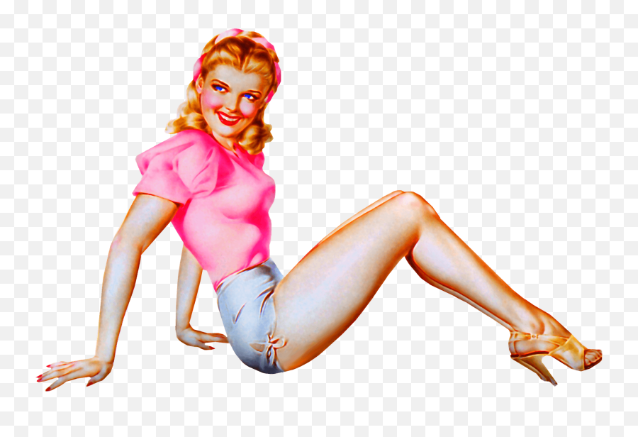How To Get Pin Up Girl Look Retrospecu0027d - Classic Pin Up Girl Sitting Png,Pin Up Girl Png