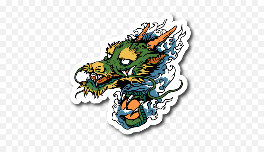 Japanese Dragon Vinyl Sticker - Japanese Dragon Transparent Sticker Png,Japanese Dragon Png