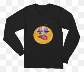 Biting Lip Female Emoji Long - Deep State T Shirt png