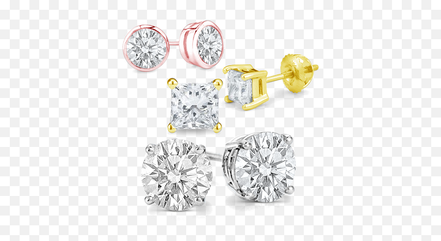 Classic Diamond Stud Earrings Jewelry - Icon Stud Earrings Png,Diamond Earring Png