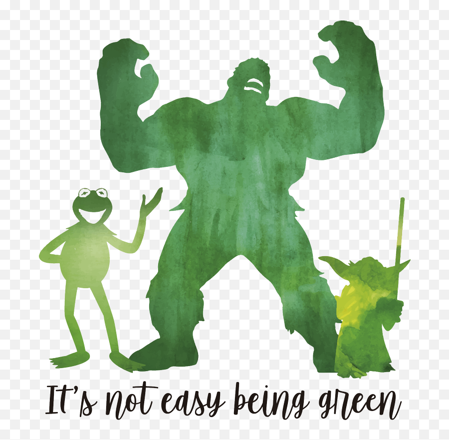 Sesame Street Green Quote Wall Sticker - Hulk Character Silhouette Png,Kermit The Frog Png