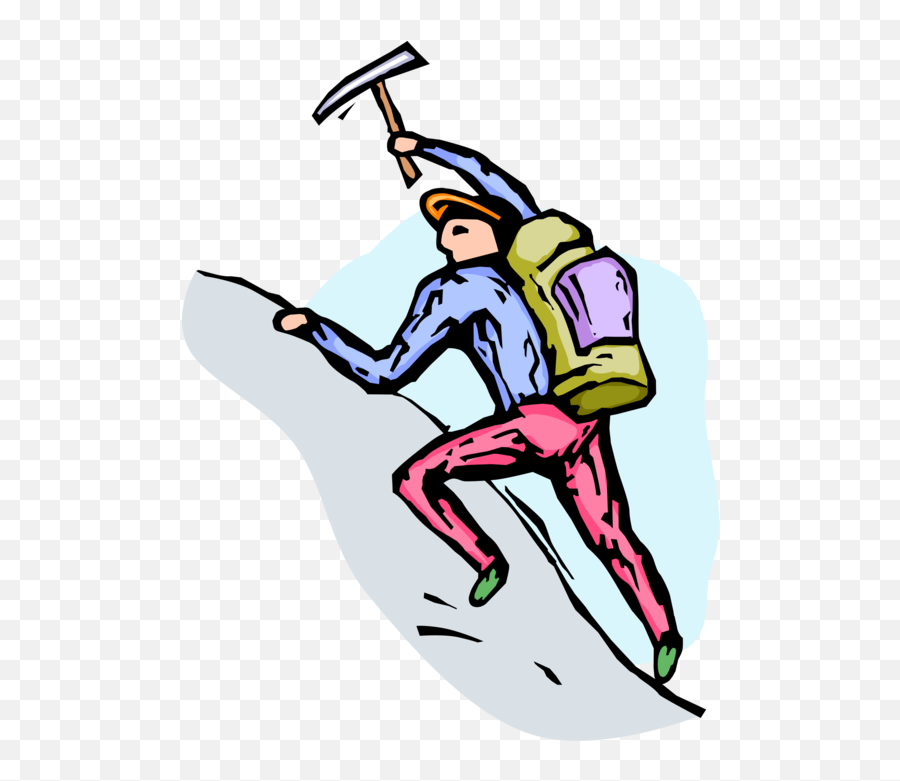 Vector Illustration Of Mountain Climber - Mountain Climber Transparent Png,Mountain Climber Icon