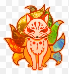 Japanese Nine Tails Kitsune Fox Elements Seasons Usa Made - png