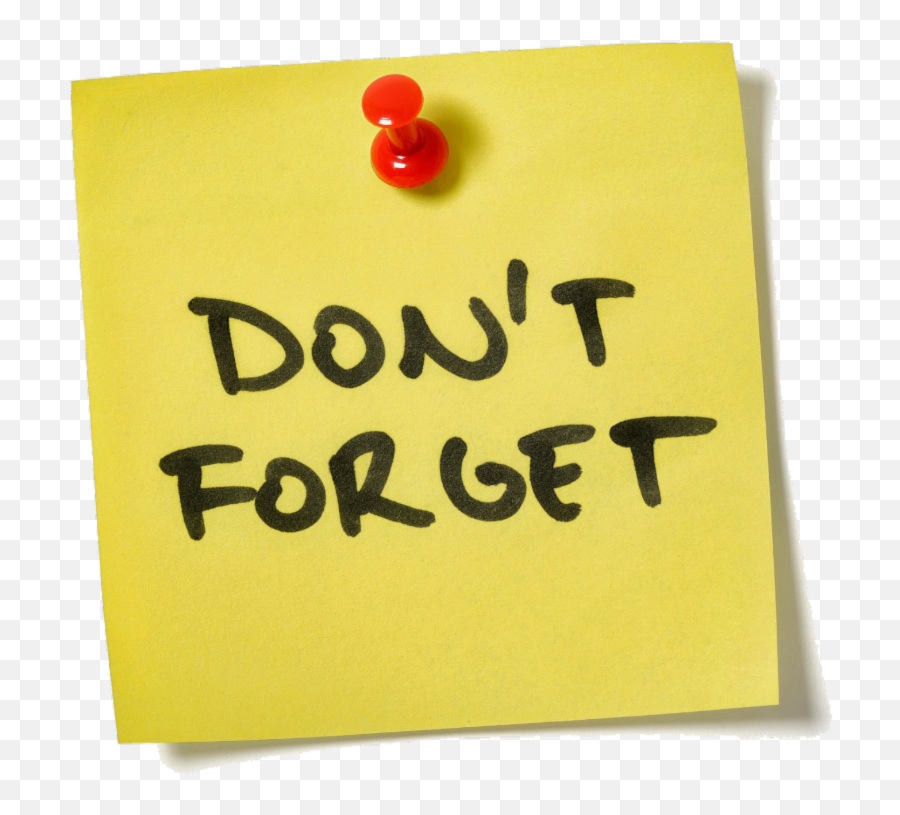 Don T Forget Clipart Post It Note - Transparent Don T Forget Clipart Png,Post It Note Png