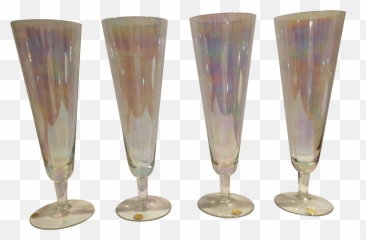 1960s Mid Century Modern Iridescent Champagne Flute Glasses Made In Bulgaria - Set Of 4 Champagne Stemware Png,Champagne Flute Png