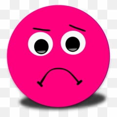 Sad Face Emoji Pink - png