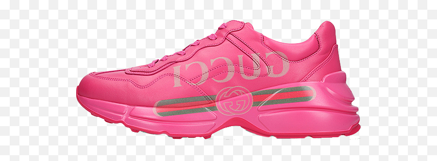Gucci Rhyton Logo Pink The Sole Womens - Gucci Rhyton Pink On Feet Png,Gucci Logos