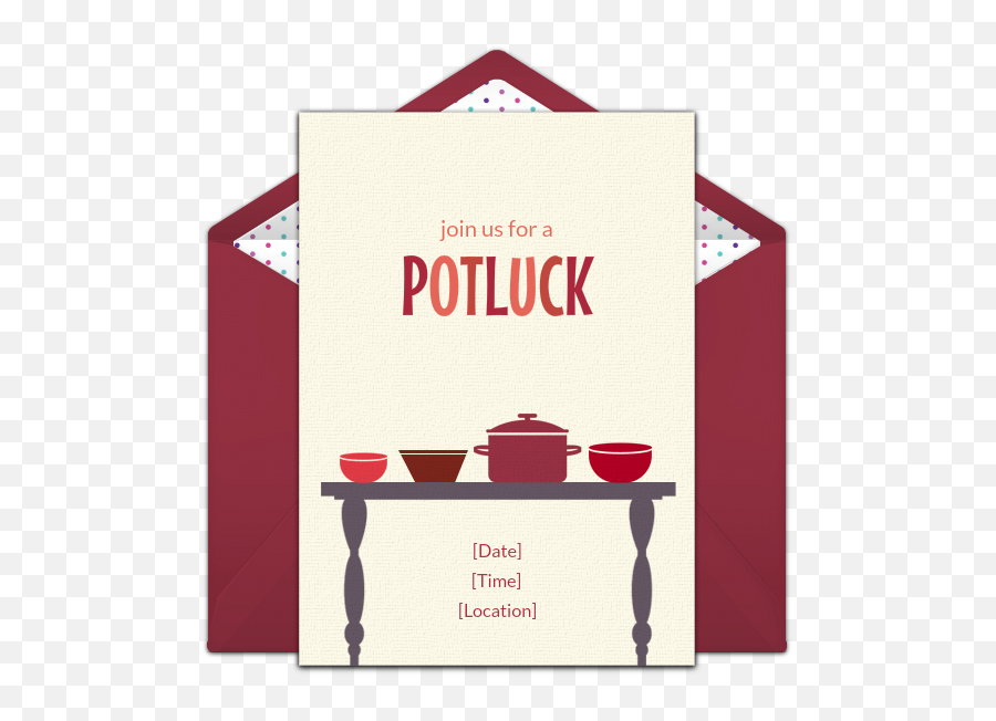 Free Diy Potluck Invitation - Invitation Potluck Png,Potluck Png