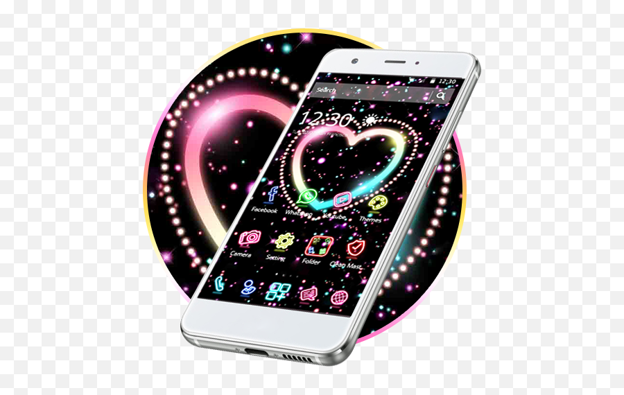 Neon Heart 2d Theme - Smartphone Png,Neon Heart Png