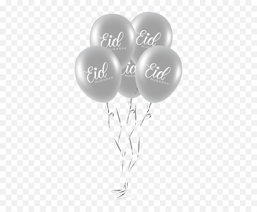 Eid Balloons Mubarak Decorations Party Png Silver