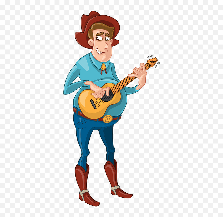 Cowboy With A Guitar Clipart Free Download Transparent Png - Wild West Cartoon Characters Png,Guitar Clipart Png