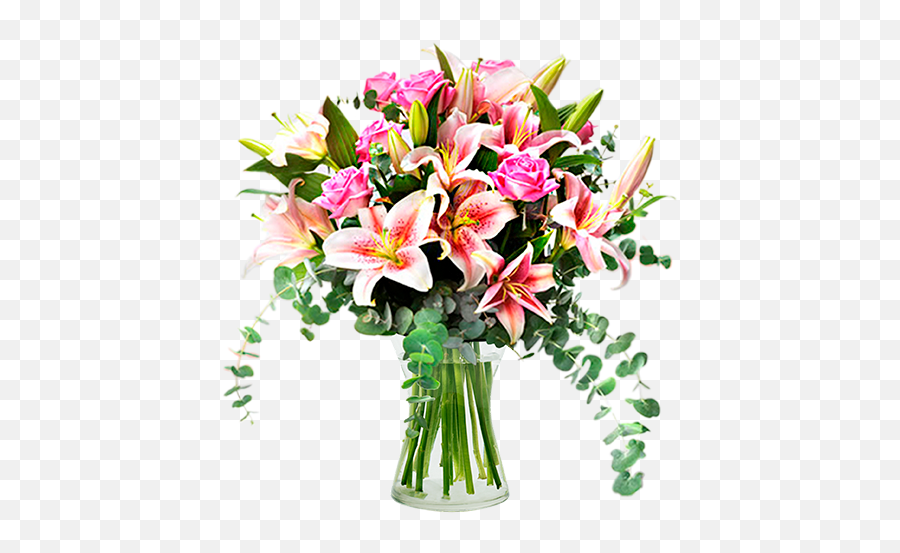 Subtle Freshness Roses And Lilies - Drawing Bouquet Of Flowers With Colored Pencils Png,Lillies Png
