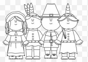 Thanksgiving Clip Art - Images Black And White Pilgrims png