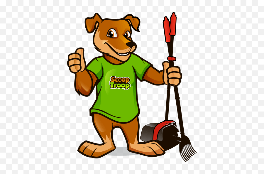 Scoop Troop Full Service Pet Waste Removal - Cartoon Dog Scooping Poop ...