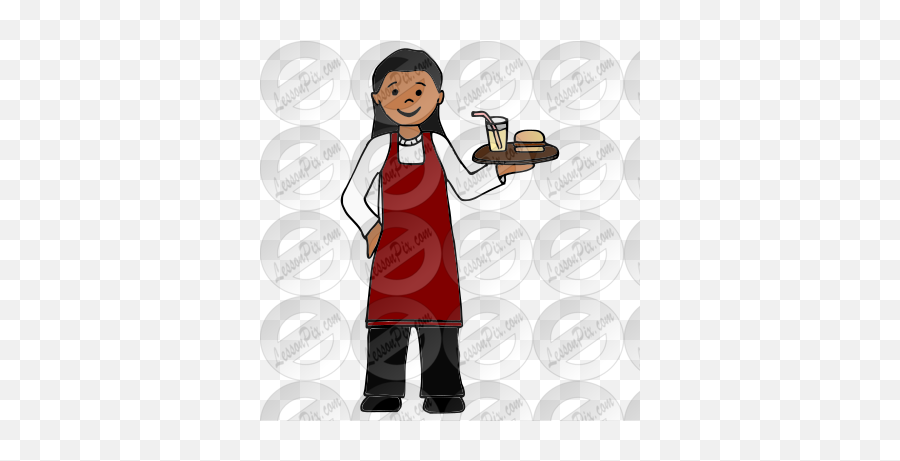 Waiter Picture For Classroom Therapy Use - Great Waiter Happy Png,Waiter Png