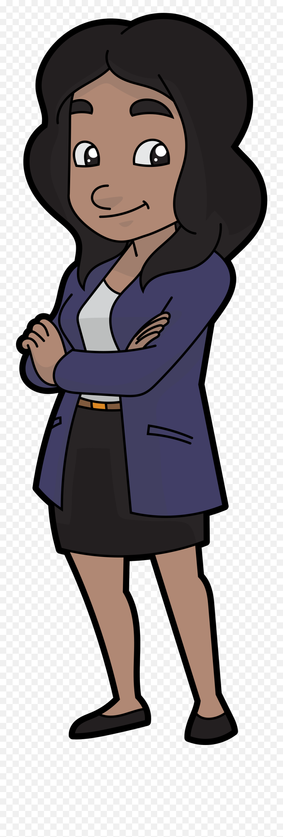 A Chic Cartoon Businesswoman - Business Woman Standing Cartoon Employee Png,Cartoon Woman Png