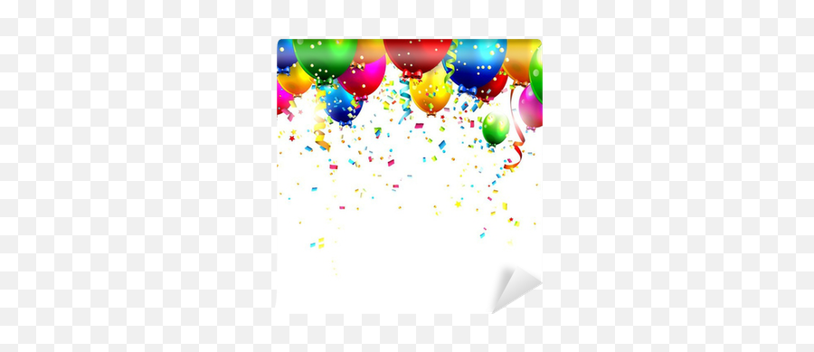 Colorful Birthday Balloons And Confetti - Birthday Balloons Vector Png,Confetti Vector Png