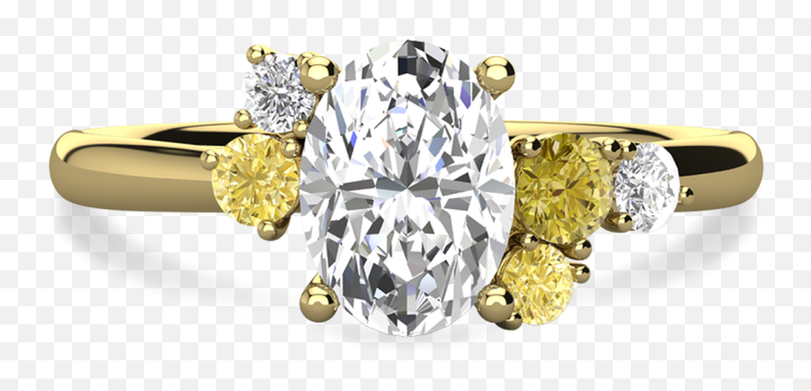 Laura Preshong Custom Yellow Diamond Cluster Engagement Ring - Ring Png,Yellow Diamond Png