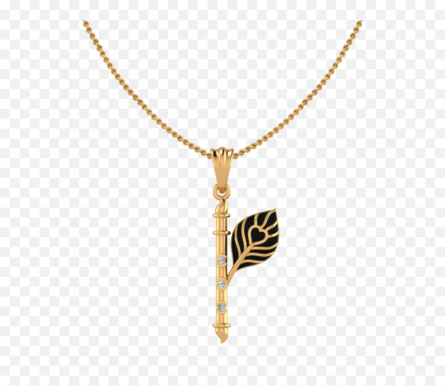 The Flute U0026 Feather Religious Diamond Pendant - Lord Krishna Flute Pendant Png,Religious Icon Necklace