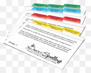 Spelling Divider Cards - All About Spelling Png,Index Card Png