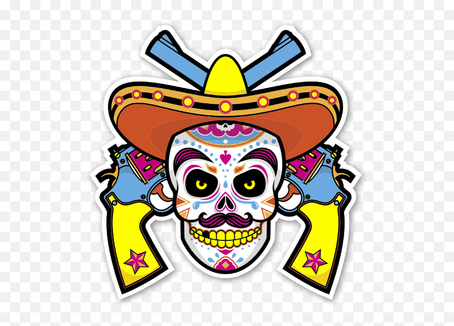 The Mexican Skull Sticker - Mexican Skulls Png Transparent,Mexican Skull Png