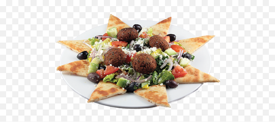 18 Greek Salad W Falafel U2013 Cafe Mix - Pizza Png,Falafel Png