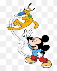 Moldura Minnie Png - Mickey Pluto Playing Frisbee And